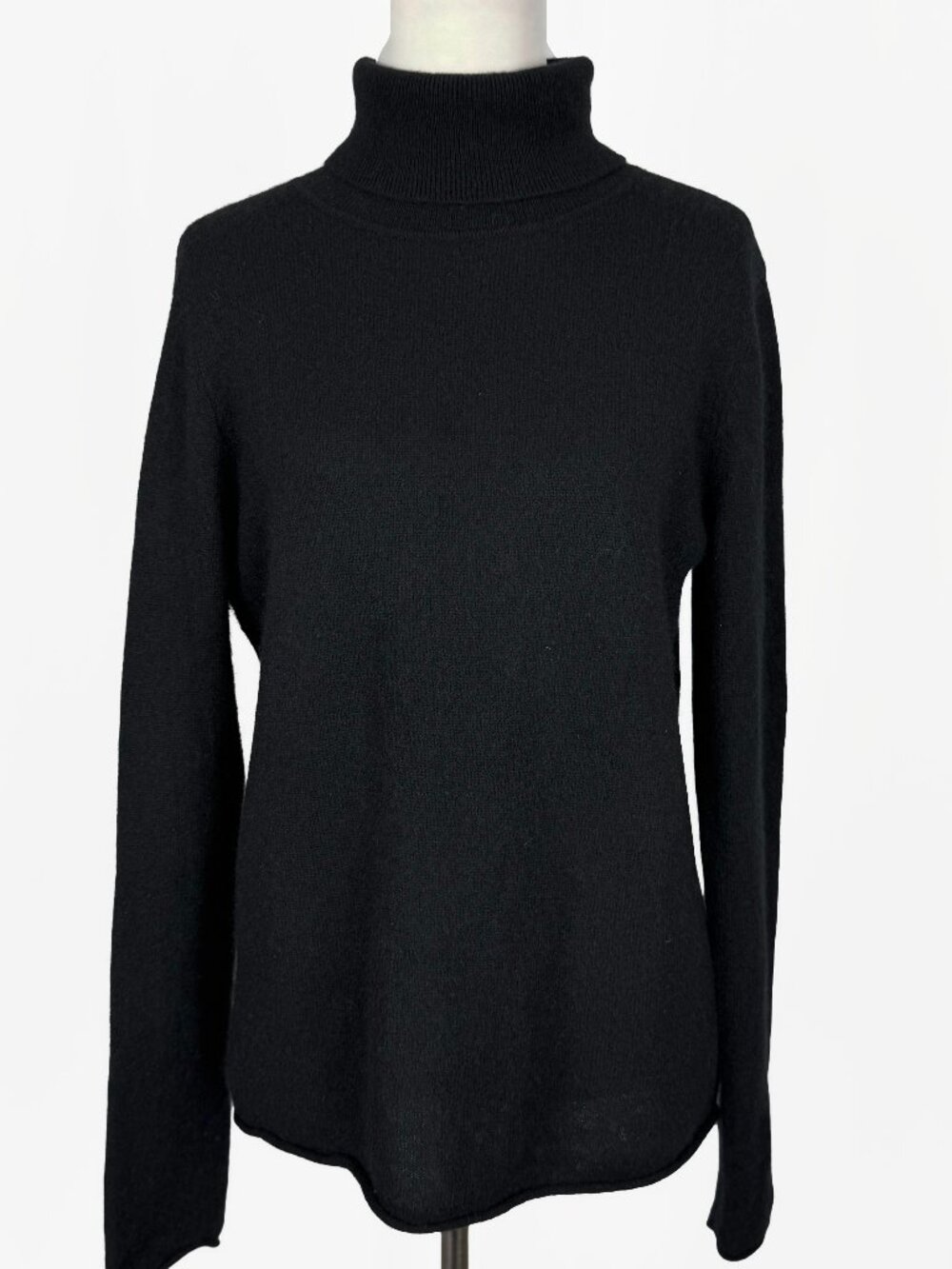 14th & Union Womens Black Cashmere Turtleneck Sweater Size L Knit Pullover Top